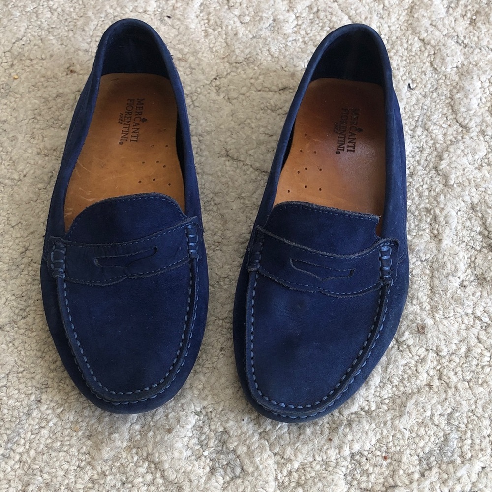 Mercanti Fiorentini Blue Suede Loafers